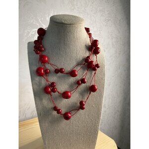 Tagua Necklace Red Organic Tagua Nut Jewelry